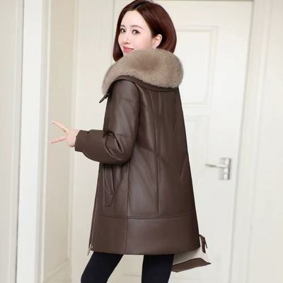 100%真狐狸毛真皮羽绒服女中长款