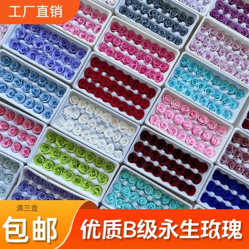 优质永生花玫瑰2-3cm整盒diy