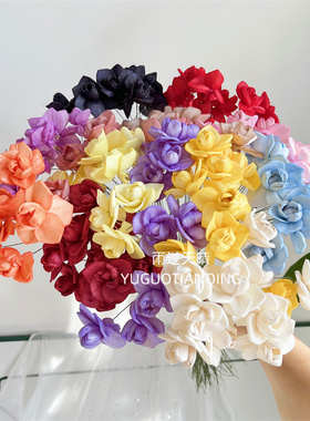 迷你蝴蝶兰通草花永生花小蝴蝶兰永生花家居软装插花香薰花材轻奢