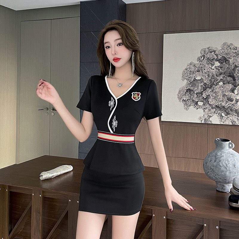 美容院足浴技师工作服套装气质显瘦酒店前台空姐制服桑拿按摩工衣