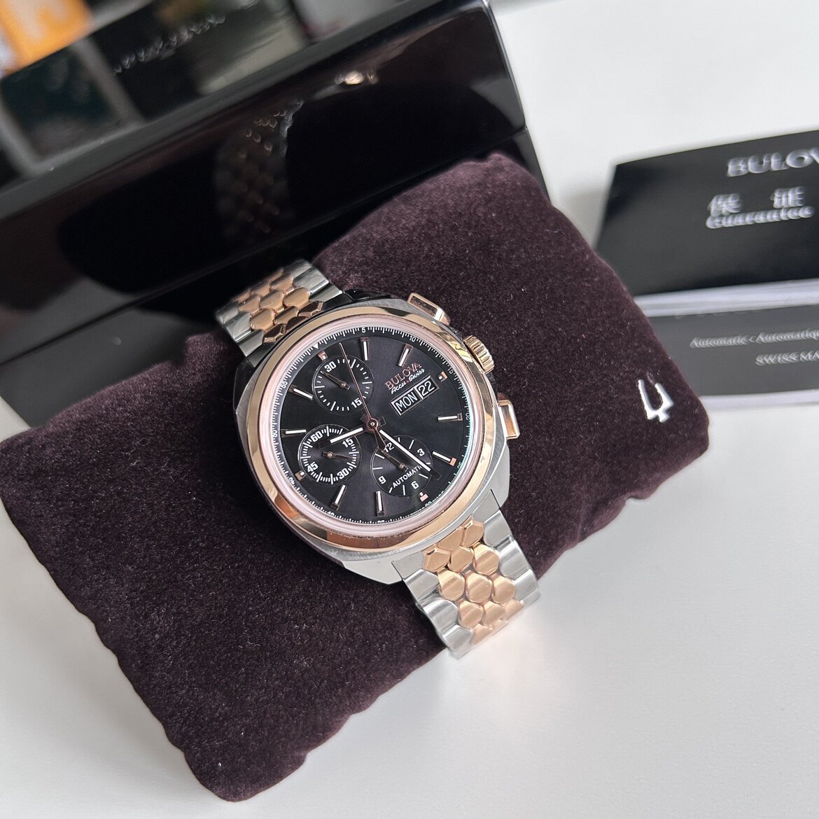 宝路华bulova瑞士手表男表自动机械计时码表65b168