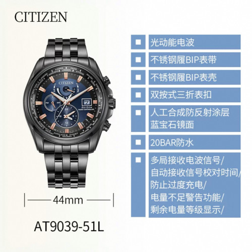正品西铁城光动能电波表