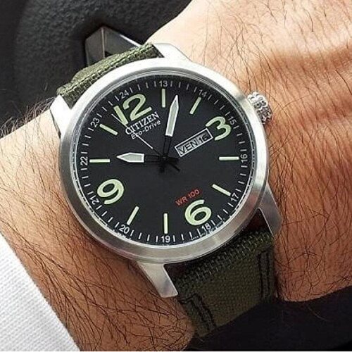 正品西铁城星辰表男光动能军旅风