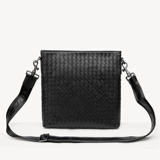 Мужская плетеная сумка на одно плечо, сумка через плечо для отдыха, коллекция 2021, европейский стиль, из натуральной кожи