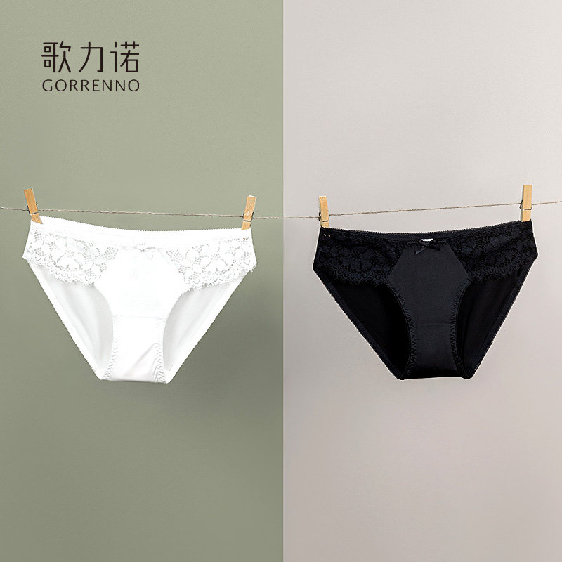 GORRENNO内裤夏季薄款女低腰无痕纯棉抗菌三角裤性感大码蕾丝裤衩