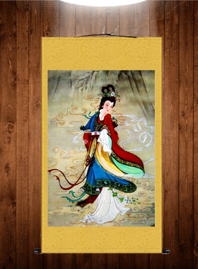 碧霞元君挂画 高清天仙玉女丝绸画像泰山娘娘神像画 卷轴画已装裱
