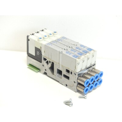 Festo 538657 Anschlussplatte mit 4 x 533342 Magnetventilen