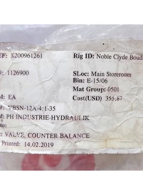 Rexroth R901096044 Bilanciamento Contatore Valvola 04522803