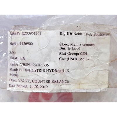 Rexroth R901096044 Bilanciamento Contatore Valvola 04522803