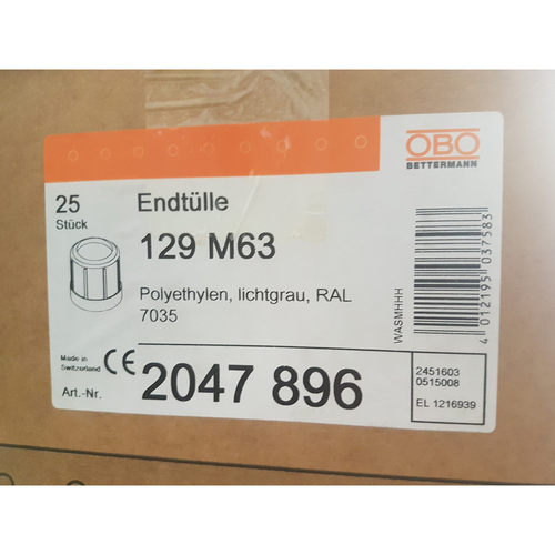 OBO Bettermann Endtüllen 129 M63 1VE= 25 Stück M63 Neu