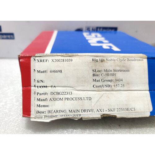 SKF 22313 E/C3 Main Drive Bearing Axiom DCBG22313