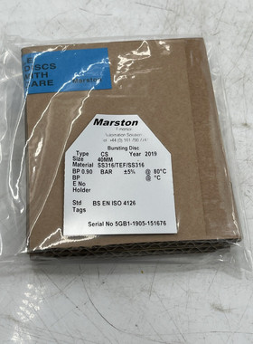 MARSTON CS SERIES BURSTING DISC SS316/TEF/SS316 BP. 0.90 40M