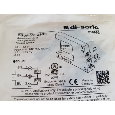 disoric OGUP 030 G3T3 Gabellichtschranke ArtNr 210992 Neu in