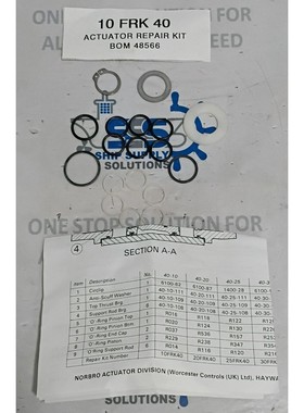 Norbro 10FRK40 执行器维修套件 适用于 40 BOM 48566