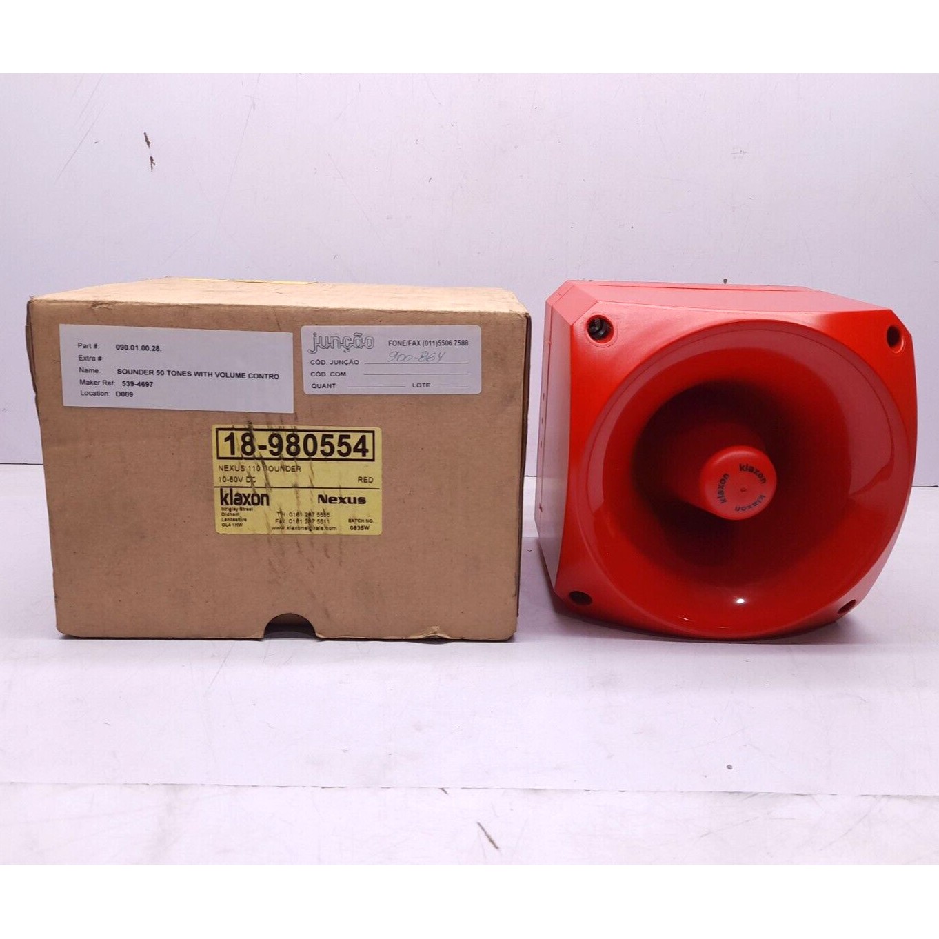 Klaxon 18-980554 Nexus 110 Sounder 10-60V DC Red 18980554 RS