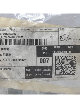 Quincy 2013900237 Soffiato Giù Valvola½ Npt
