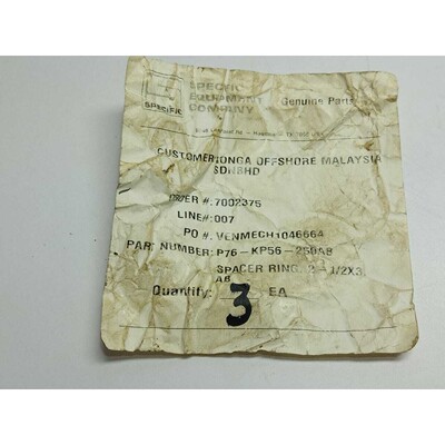 Specific Equipment Company P76-KP56-250AB Espaciador Anillo