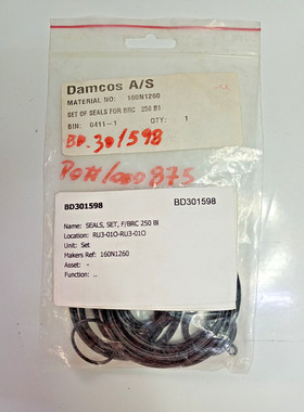 Damcos BRC 250 B1 P/N: 160N1260 Kit Di Guarnizioni - NUOVO S