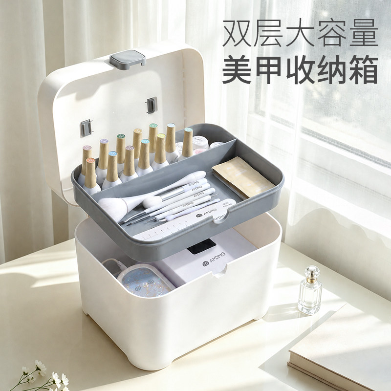 双层大容量美甲收纳箱子图片