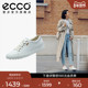 ECCO爱步女士真皮百搭小白鞋 圆头防滑低帮休闲鞋 柔酷7号430003