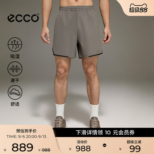 ECCO爱步休闲裤男 26新简约运动休闲舒适吸湿速干短裤 ES263P068