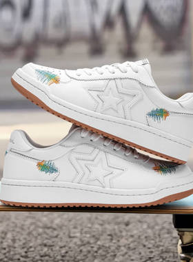 PENTAGONAL STAR 五角星国潮刺绣男女情侣款小白鞋滑板鞋星星鞋