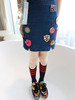 2018 summer new pattern badge Denim skirt Korean Edition Slim Zipper Hip skirt Autumn High waist skirt