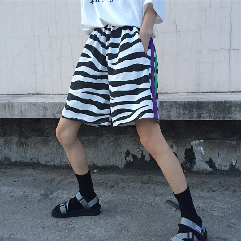 Korea studios. the republic of korea Retro Diablo Versatile zebra stripe Parallel bars motion shorts Men and women sectionin the Men's clothing, Casual pants  category - from Buy2taobao.com to provide professional Taobao agent buy service