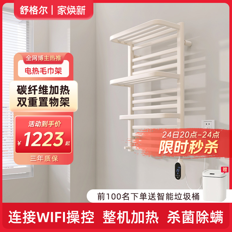 电热毛巾架双层置物架整机加热