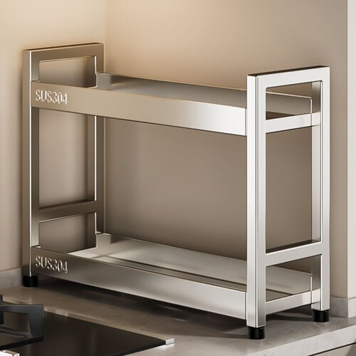 304不锈钢厨房调料置物架窄小台面调味品佐料油盐酱醋瓶罐收纳架