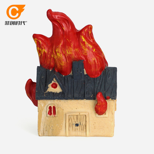 箱庭游戏沙盘沙具套装建筑类微缩模型场景火灾灾害情景模拟恐惧