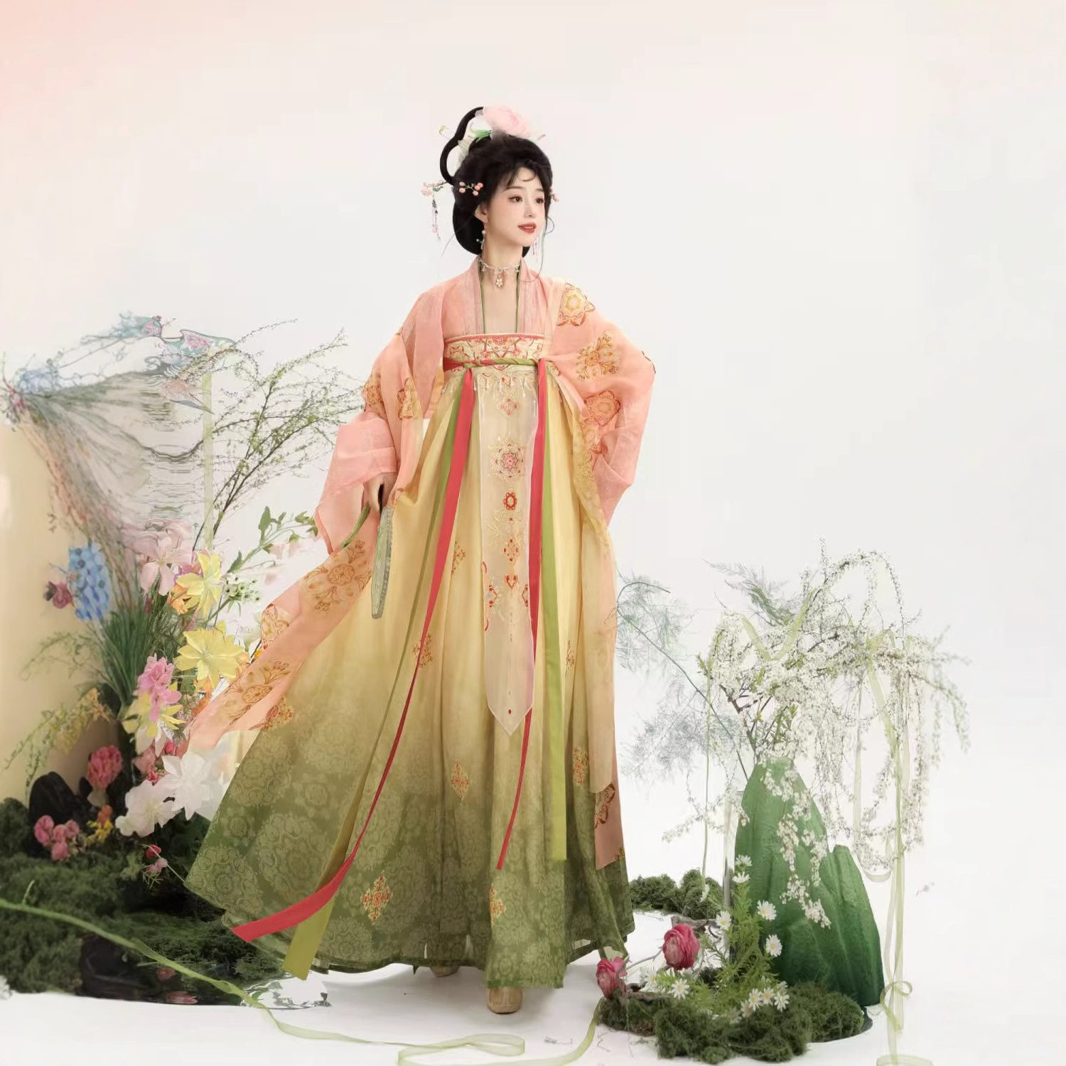 【小桃喜】原创汉服女元素唐制破裙对襟一片齐胸刺绣套装超仙日常,女装/女士精品,汉服套装,淘宝优惠券,粉丝福利购,淘宝优惠卷