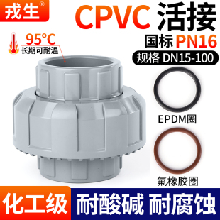 PVC管件快速内插直通 戎生CPVC活接头水管接头对接器管道直接化工