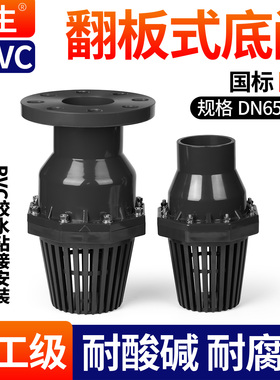 戎生UPVC翻板式底阀 化工耐酸碱塑料底阀PVC管吸水阀水泵阀井底阀