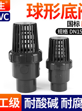 戎生UPVC球型底阀水泵止回阀花篮头水管抽水鱼缸过滤器dn32 50 63