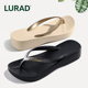 路拉迪厚底人字拖女坡跟夏防滑中跟外穿夹脚凉拖鞋 海边简约沙滩鞋