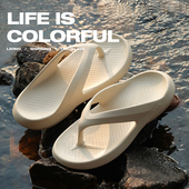 潮流户外穿厚底夹脚凉拖简约夹拖沙滩鞋 防滑人字拖男透气夏季 拖鞋