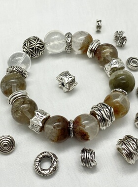 水晶diy配饰高保色合金电镀复古风绕线隔珠手串隔片轴承跑环配件