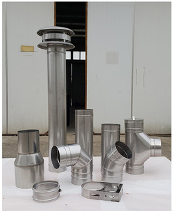 真火燃木壁炉家用不锈钢排烟管配件黑色直管弯头风帽烟囱安装 配件