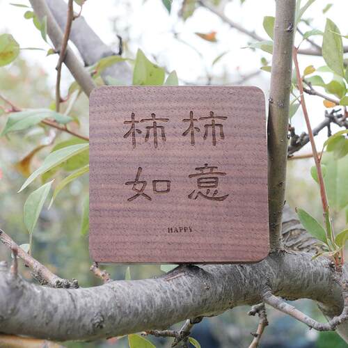 冰箱贴黑胡桃木榉木实木杯垫定制