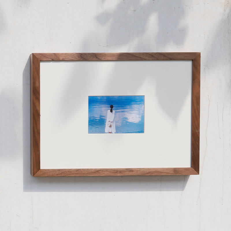 实木相框聚贤堂黑胡桃木中式挂墙