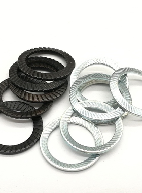 双面齿锁紧垫圈DIN9250锥形双面斜印花垫圈双面齿压花防松垫圈S型