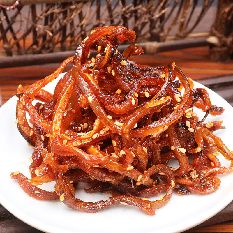 即食香辣鳗鱼丝海鲜零食休闲小吃鳗鱼干150g*2罐装浙江特产下酒菜
