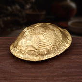 黄铜乌龟壳八卦易经用品六爻工具周易64卦龟壳铜钱金钱卦装 饰摆件
