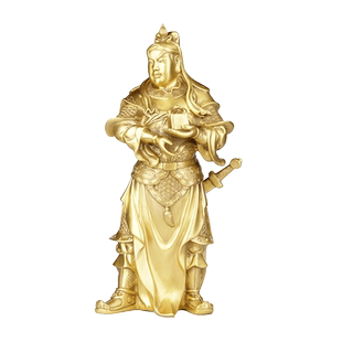 关平周仓铜像武财神爷关公副将军左右护法神像摆件家居客厅工艺品