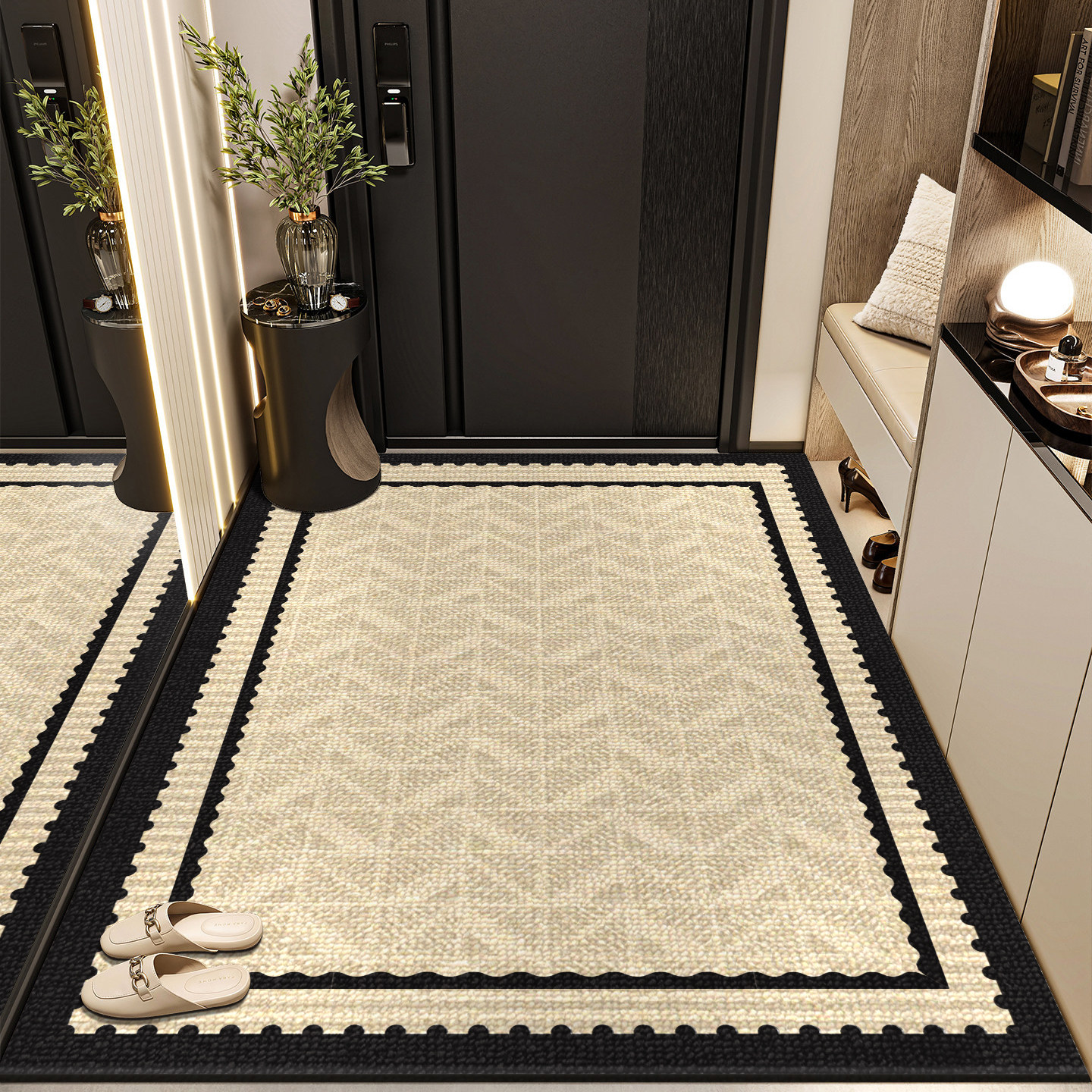 入户地垫高级感现代简约防滑门垫别墅家用轻奢玄关地毯耐脏可定制,居家布艺,入户地垫,淘宝优惠券,粉丝福利购,淘宝优惠卷