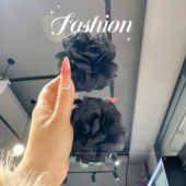 新款 绢纱花朵抓夹女气质韩系刘海侧边夹百搭简约马尾夹爪子8㎝