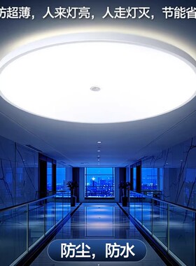 智能人体感应灯led过道家用声控光控物业楼道走廊雷达感应吸顶灯