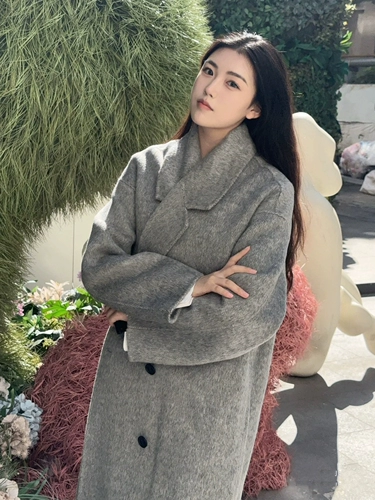 Двусторонное кашемировое зимнее небольшое шерстяное шерстяное пальто, подходит для подростков, увеличенная толщина