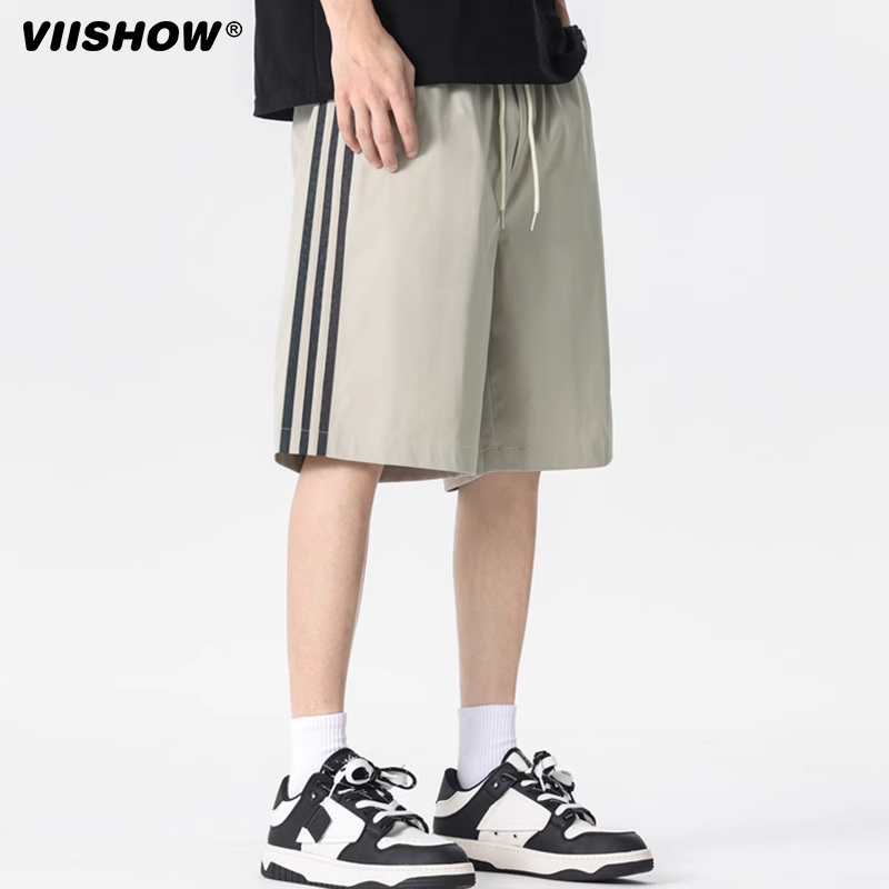 VIISHOW男士冰丝短裤夏季男款薄运动裤子外穿休闲大码胖子五分裤
